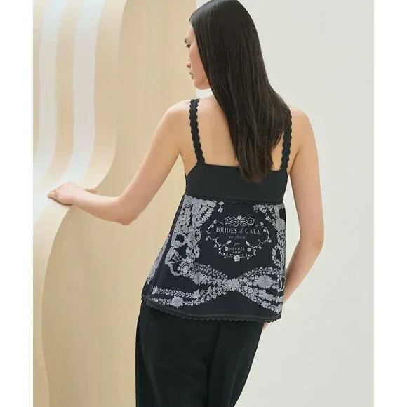 【HERMES】Brides de Gala en Fleurs twillaine nightgownドレス Brides de Gala en Fleurs